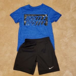 Nike shorts and shirt.